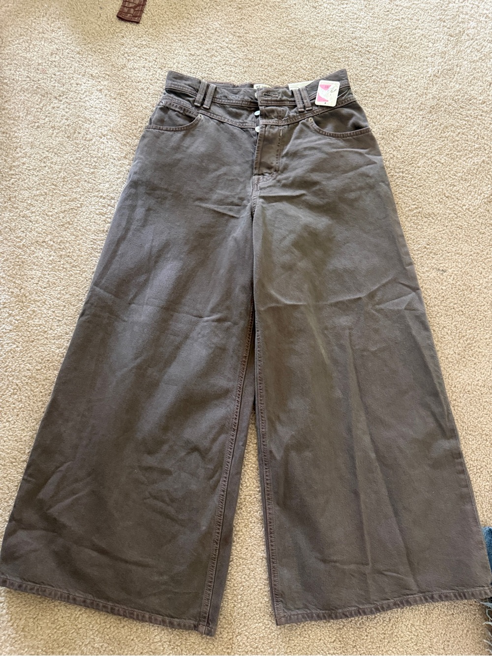 We The Free Wide Leg Brown Jeans - Picture 6 of 12